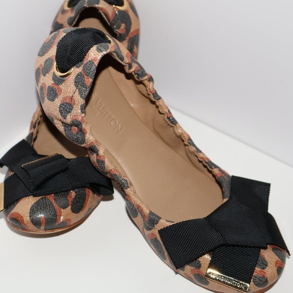 Leopard Print Ballet Flats w/ Black Bow – Size 6 - Picture 12 of 13